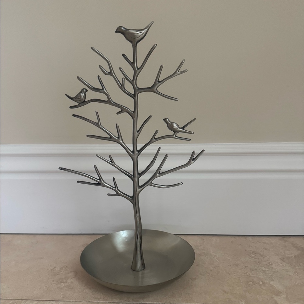 Vintage Silver Bird Jewelry Tree